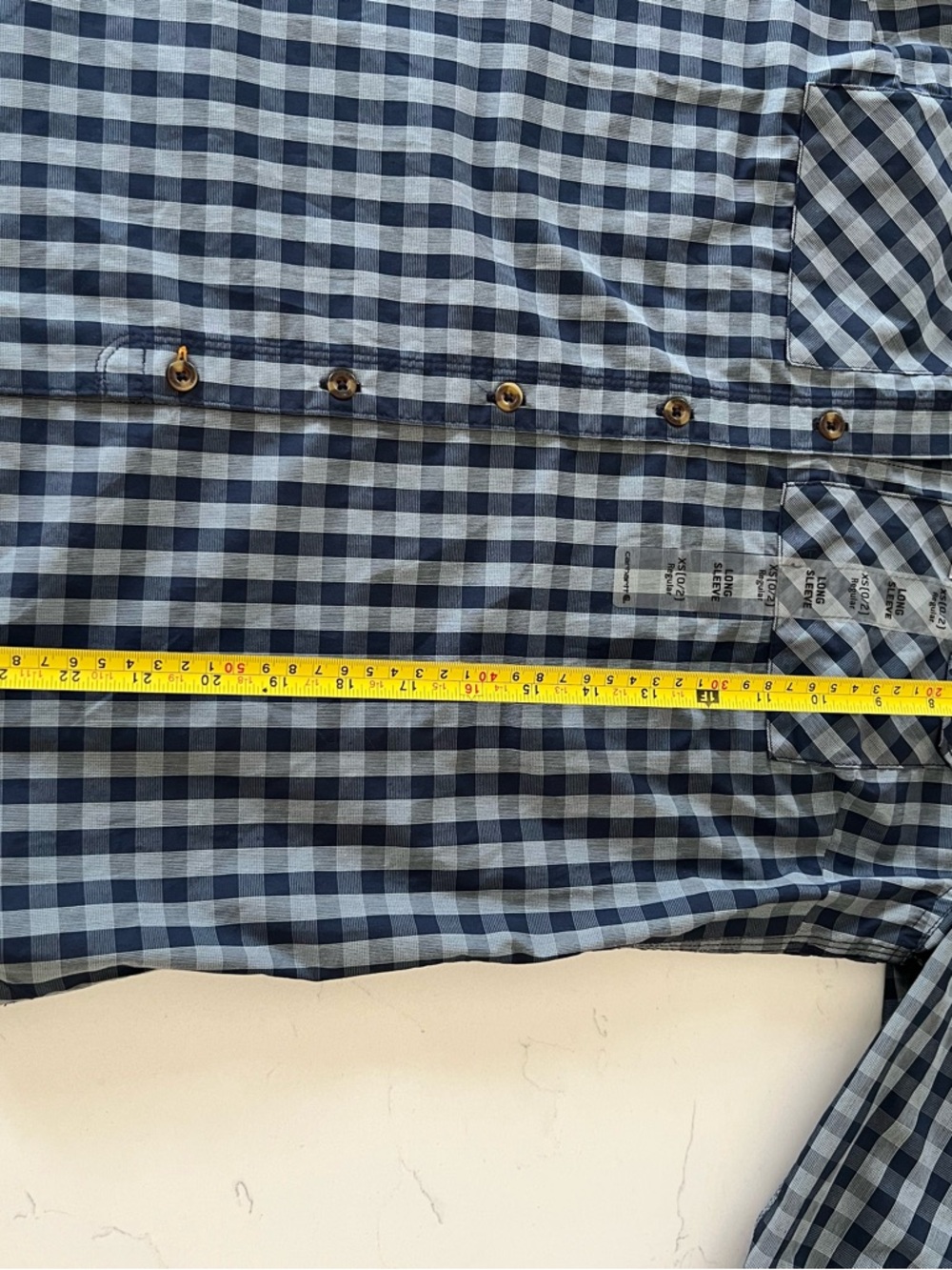 Carhartt Force Woman’s Navy and Grey Plaid Button-Down Shirt. Size XS New - Picture 5 of 7